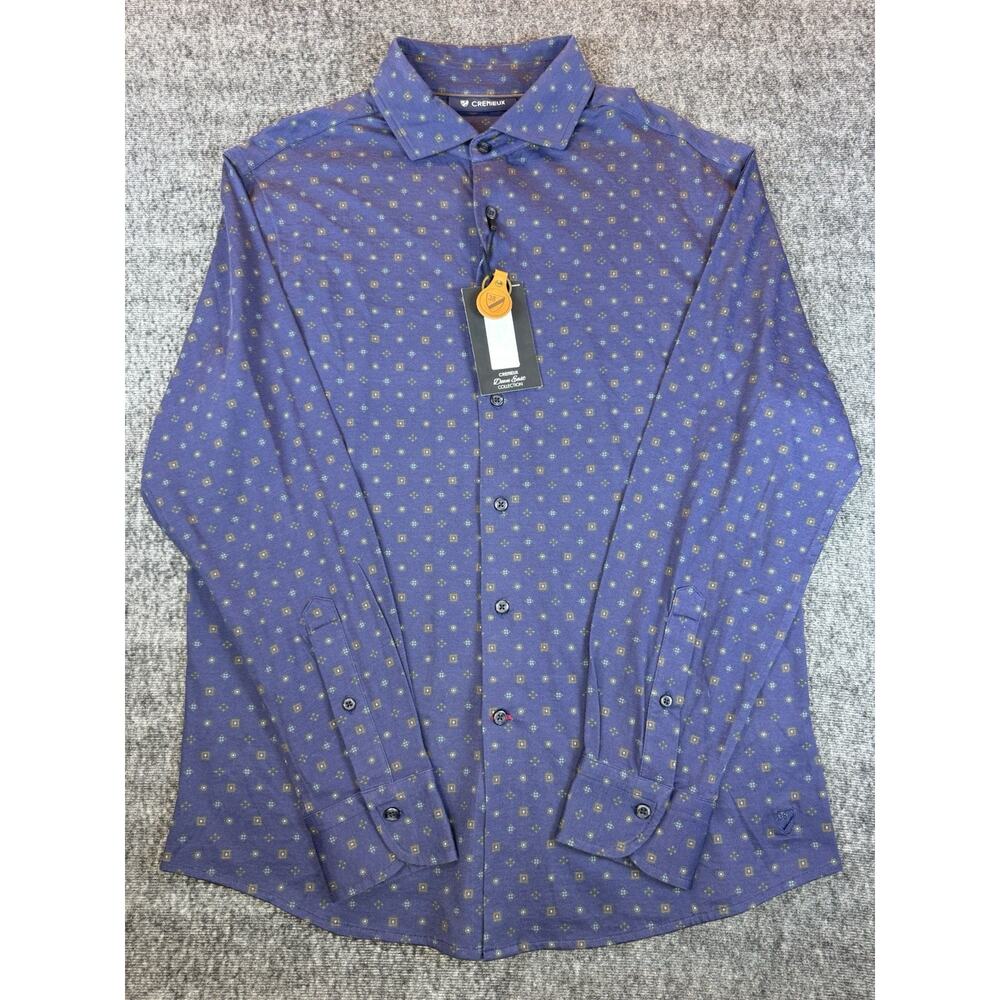 Mens Cremieux Down East Collection Blue Longsleeve Button Up Shirt Large NWT